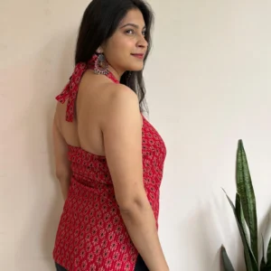 HALTER NECK sleeveless ethnic wear